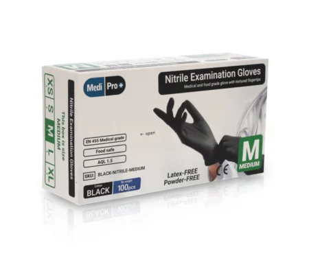 Gloves Nitrile Black - MEDIUM (100)