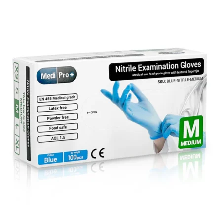 Gloves Nitrile Blue - MEDIUM (100)