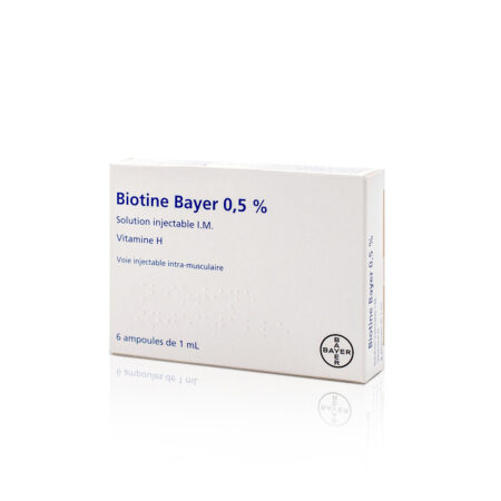 Biotin Bayer 0.5% Vitamin H IM/IV Solution for Injection (6 x 1ml Ampoules)